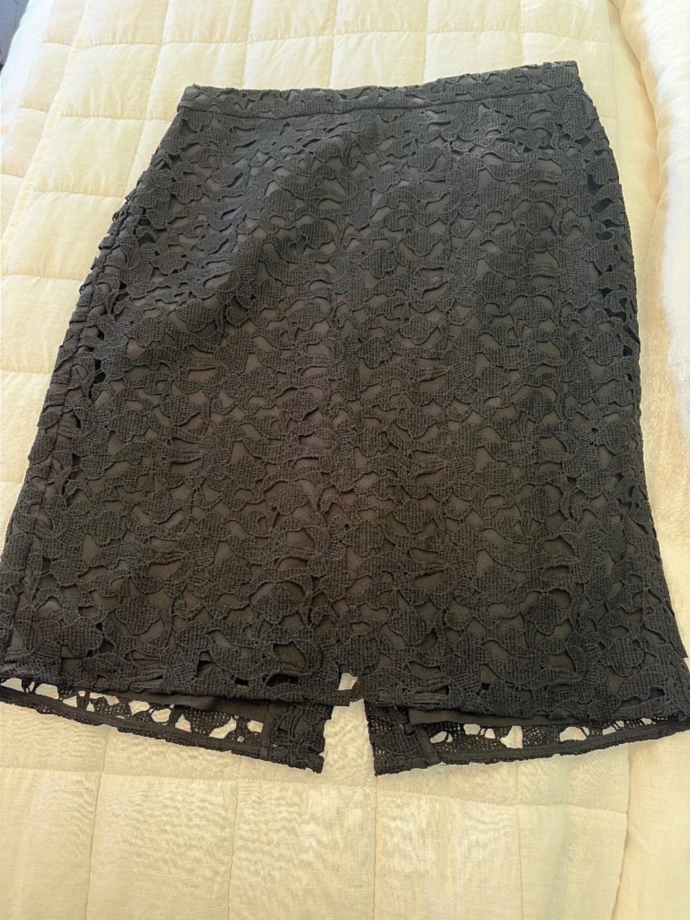 J. Crew Black Lace Pencil Skirt